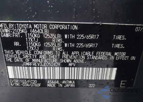 2018 Toyota Rav4 Xle from USA, damaged, VIN JTMRFREV3JD252429
